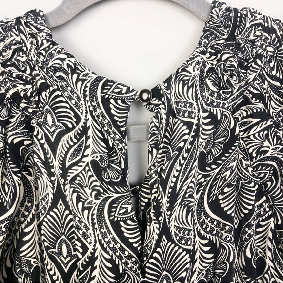 ANTHROPOLOGIE | Zadie Black & White Patterned Belted Jumpsuit Women’s Size 0 - Picture 13 of 14